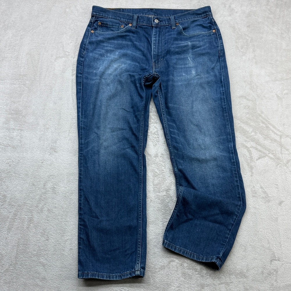 Levi's‎ 514 Straight Fit Jeans Mens 36x30 Blue Medium Wash Denim Stretch Preppy
